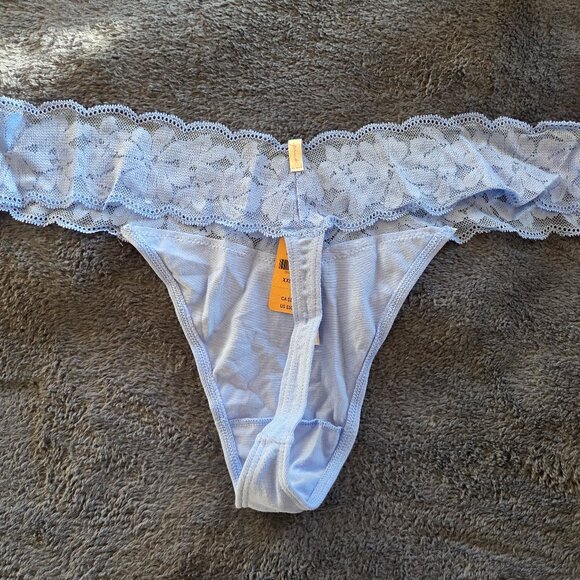 Victoria's Secret Pink! light blue lace waist thong panties size XXL - Picture 2 of 4